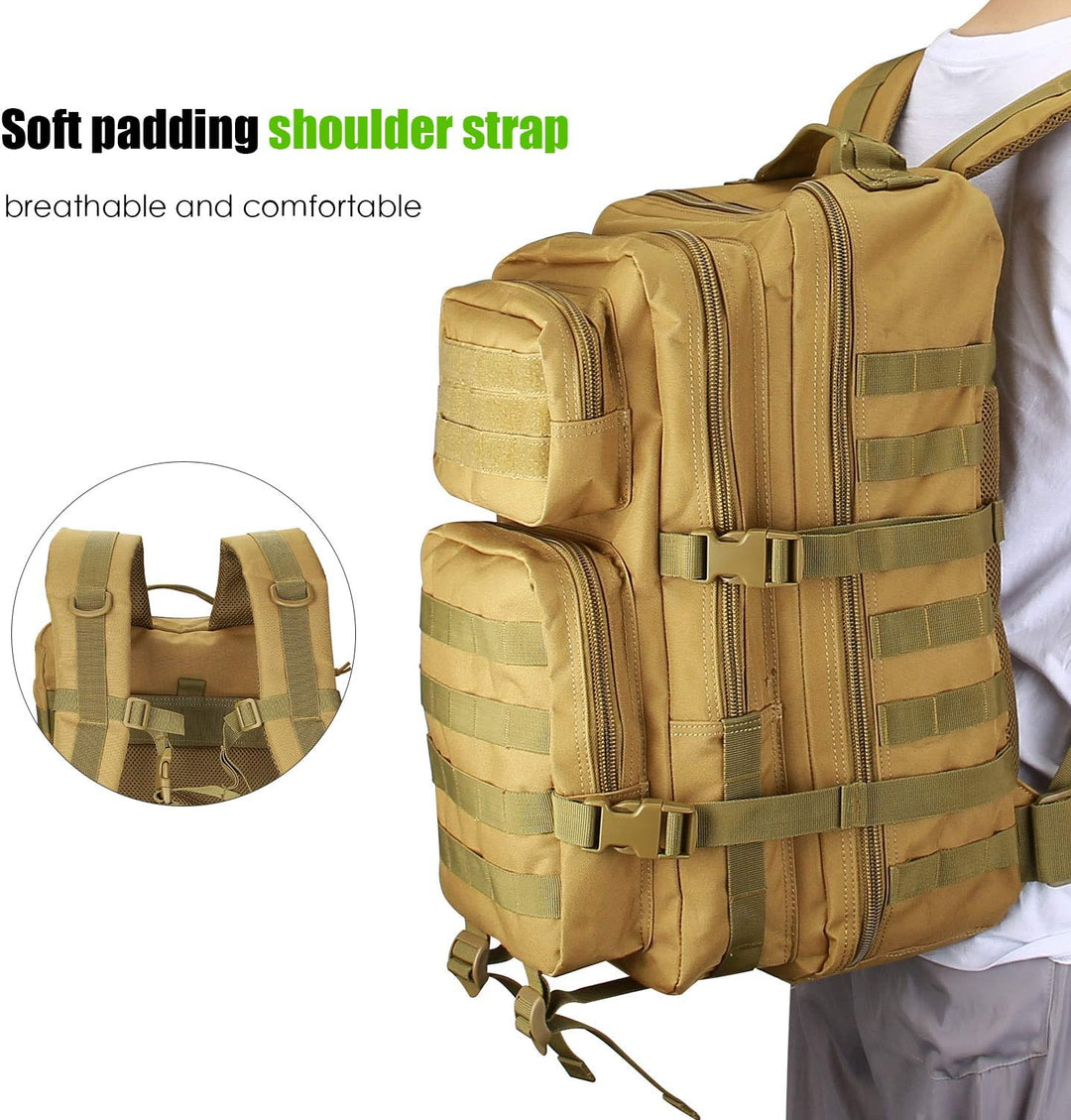 ProCase 40L Militär Taktische Rucksack, Grosse Kapazität 3 Tage Armee Assault Pack Bag Go Bag Rucksa