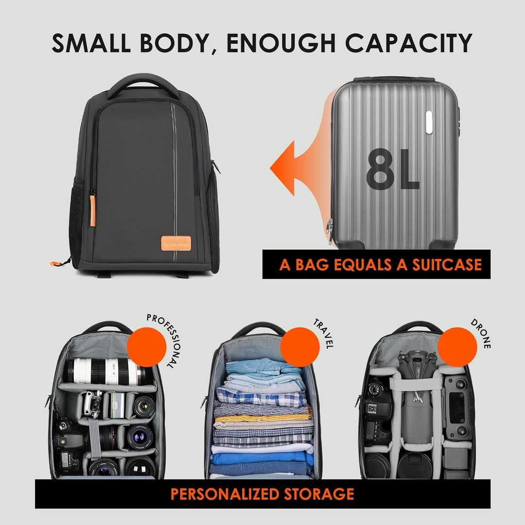 TARION Kamerarucksack Spiegelreflex Fotorucksack Wasserdicht | Leicht und Kompakt | Klein DSLR Rucks