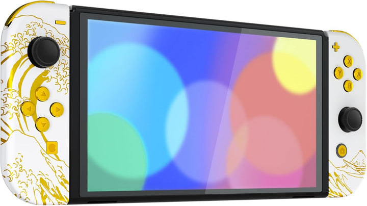 eXtremeRate Full Hülle für Nintendo Switch OLED Joy Con/Console, Custom Case Shell & Buttons & Kicks