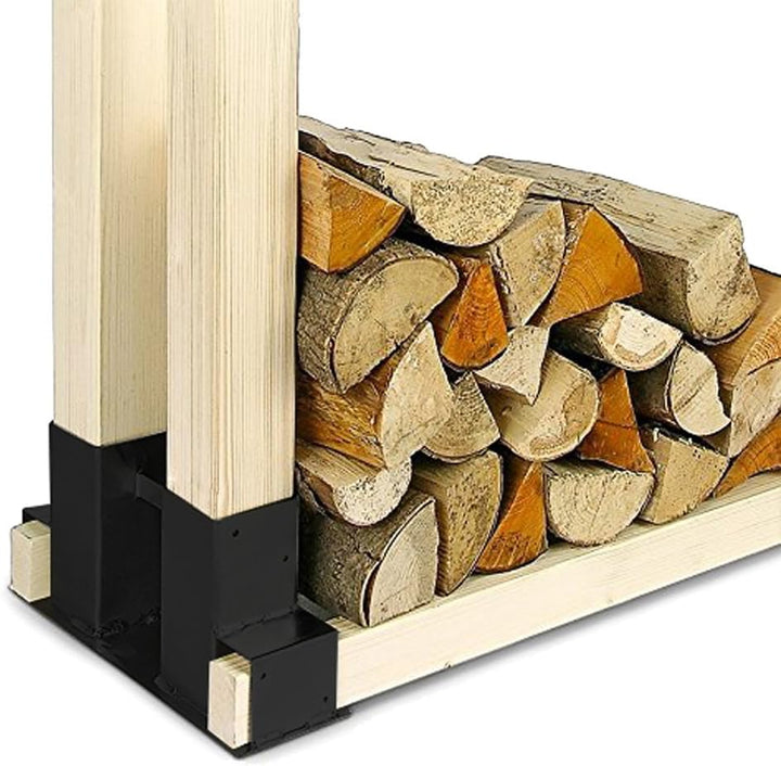 Wiltec Holzstapelhilfe für Kaminholz im 2er Set, Brennholz Stapelhilfe Gestell für Holz