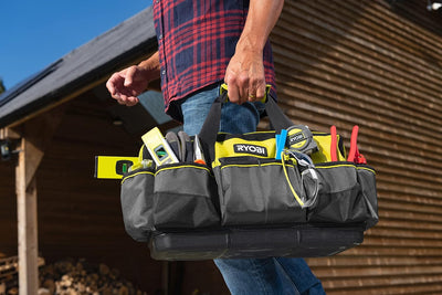 RYOBI Handwerkertasche mit Schultergurt Grösse M RSSMTB1 (6 x Innentaschen, je 4 x offene Taschen au