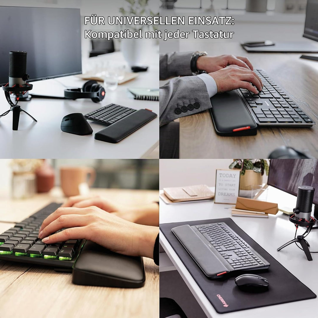 CHERRY PALMREST ERGO, ergonomische Handballenauflage, kompatibel mit jeder Tastatur, ausziehbare Füs