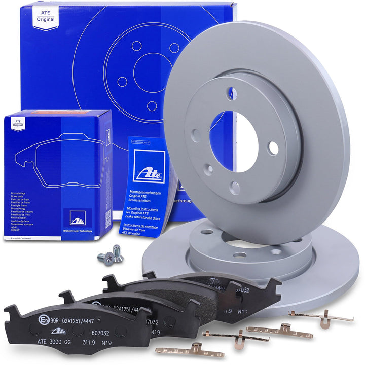 ATE Bremsenset Vorderachse inkl. Bremsscheiben vorne Ø 239 mm und Bremsbeläge vorne Kompatibel mit S