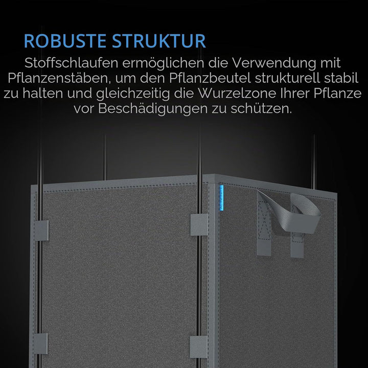 AC Infinity Quadratische, robuste Stofftöpfe, 1.8 l Belüftung, wiederverwendbare Pflanzbeutel, für d