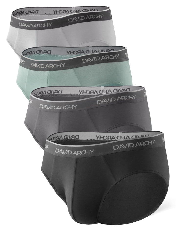 DAVID ARCHY Slip Herren Unterhosen Ultra Weiche und Atmungsaktive M Stil A: 4 Pack Mehrfarbig-f1 Bam