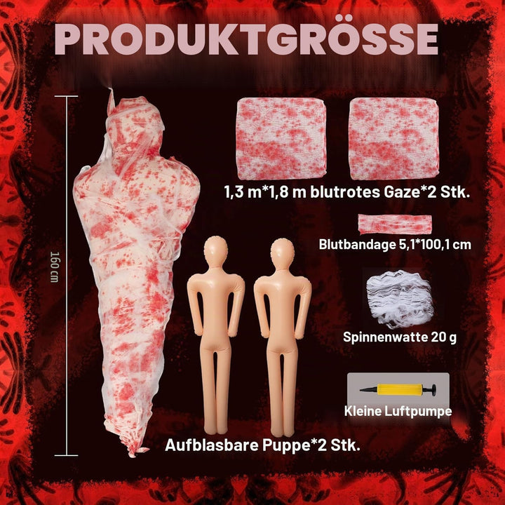 2 Sätze Halloween Gefälschte Leichen Requisiten - Hängende Leiche - Halloween Leichensack Set,Hallow