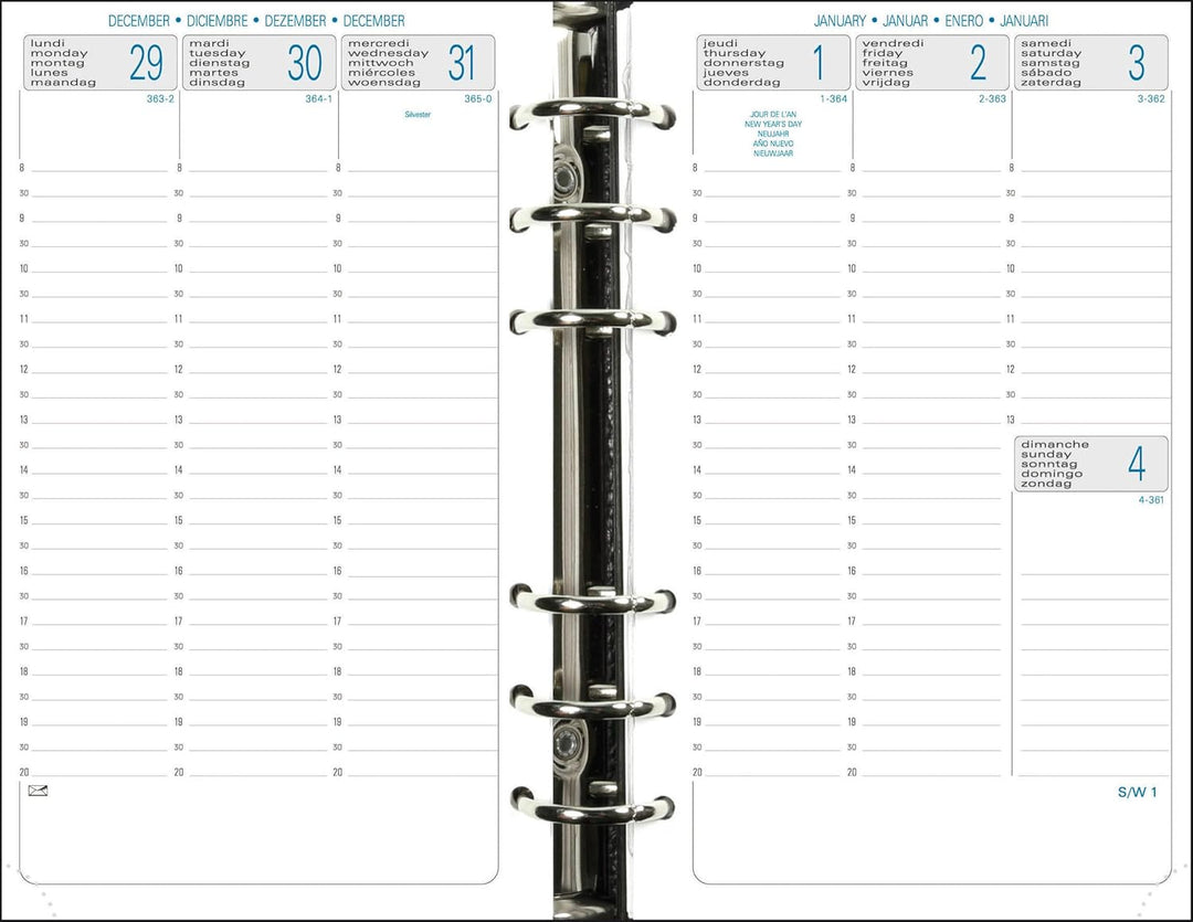 Exacompta - 72552E – Organizer Exatime 17 Baltisch – 15 x 19 cm – Wochenkalender September 2024 bis