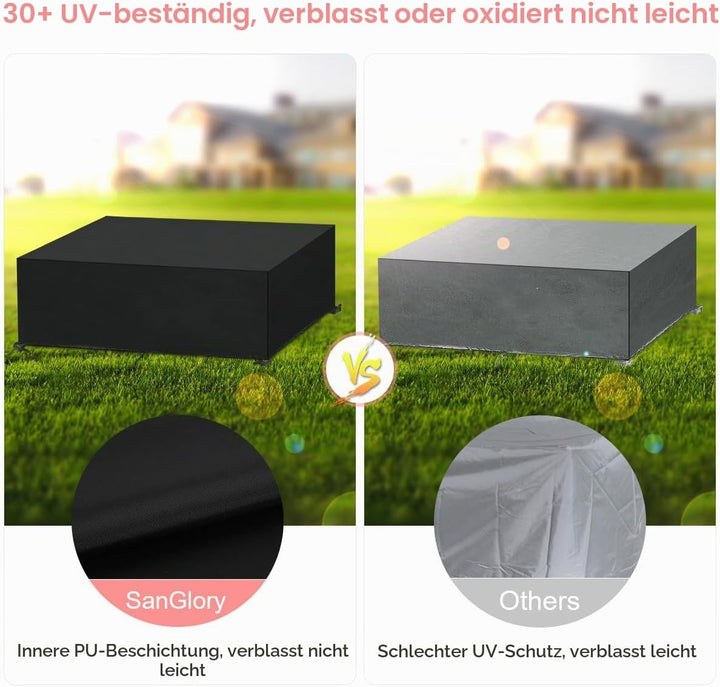Abdeckung für Gartenmöbel Wasserdicht Abdeckplane Gartenmöbel Winddicht, UV-Beständiges, Schwerlast