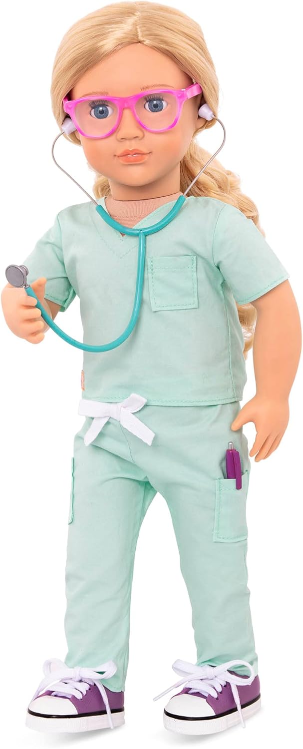 Our Generation - Süsser Chirurg - OP-Kittel Outfit - Arzt-Zubehör - 46 cm Puppenkleidung - Vorgetäus
