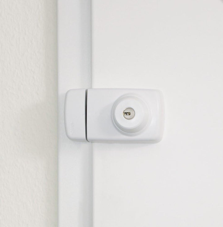 ABUS Tür-Zusatzschloss 7025 mit beidseitigem Zylinder, weiss, 53273 Metall EK Weiss, Metall EK Weiss