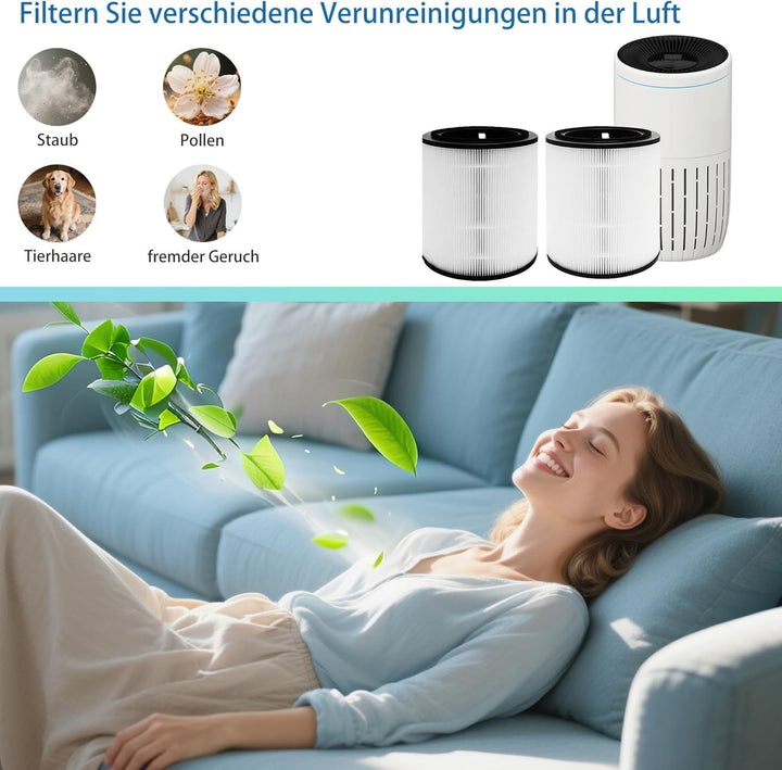 2 Stück Air4000 Ersatzfilter für Bosch Air 4000 & 4000i Luftreiniger, 3-in-1 HEPA-Filter Aktivkohlef