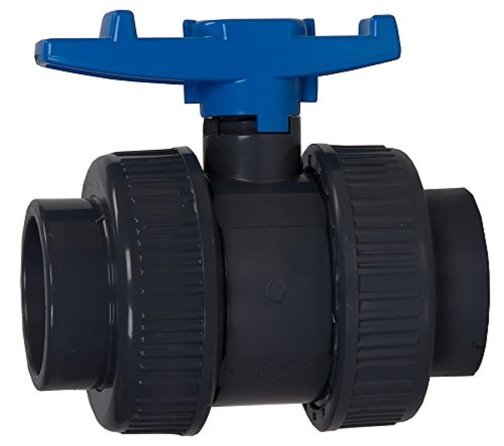 Aquaforte PVC Kugelhahn mit beidseitigen Überwurf "Econo-Line", Klebeanschluss für Ø 110 mm (Aussend