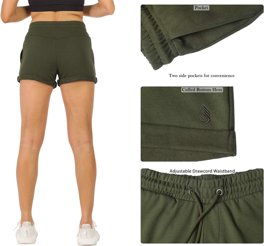 icyzone Damen Sport Kurze Hose Laufshorts Jogginghose Sommer Sportshorts Atmungsaktiv Running Gym Sh