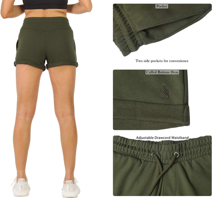 icyzone Damen Sport Kurze Hose Laufshorts Jogginghose Sommer Sportshorts Atmungsaktiv Running Gym Sh