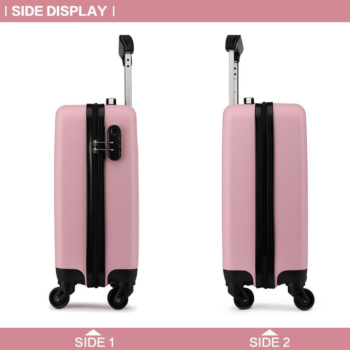 KONO Hartschale Koffer Trolley Rollkoffer Zwillingsrollen ABS Handgepäck Bordgepäck 4 Rollen, 48cm 1