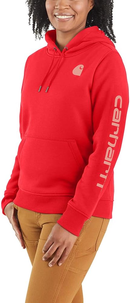 Carhartt Damen Relaxed Fit Midweight Logo Sleeve Graphic Sweatshirt Kapuzenpullover XS Bittersweet,
