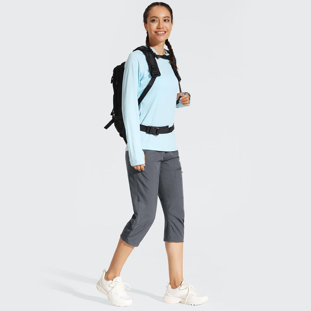 MOCOLY Damen Wanderhose Cargohose Wasserdicht Elastische Outdoorhose Cargo Jogginghose Trekkinghose