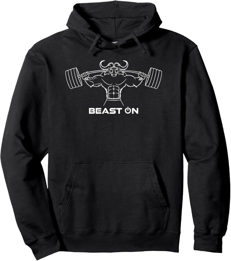 Fitness Büffel Gym Beast ON | GYM Motivation Fitness Sprüche Pullover Hoodie