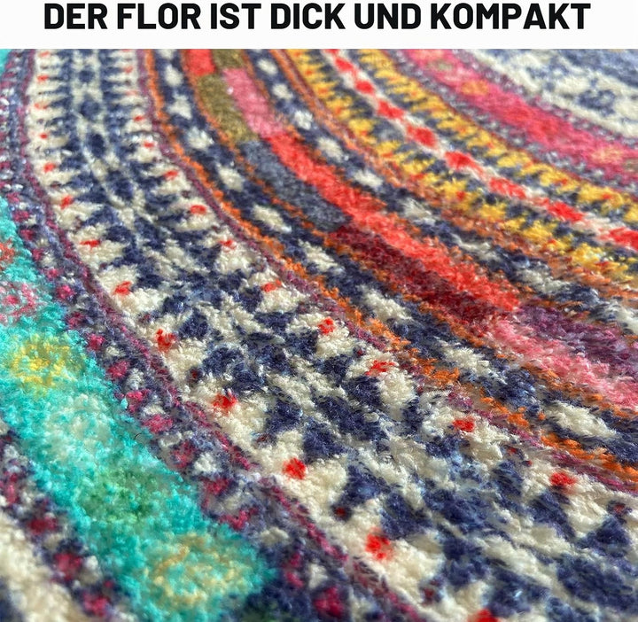Halbrunde Fussmatte, halbrund, Badezimmerteppich, Mandala, Boho, Boho-Teppich, rutschfest, saugfähig