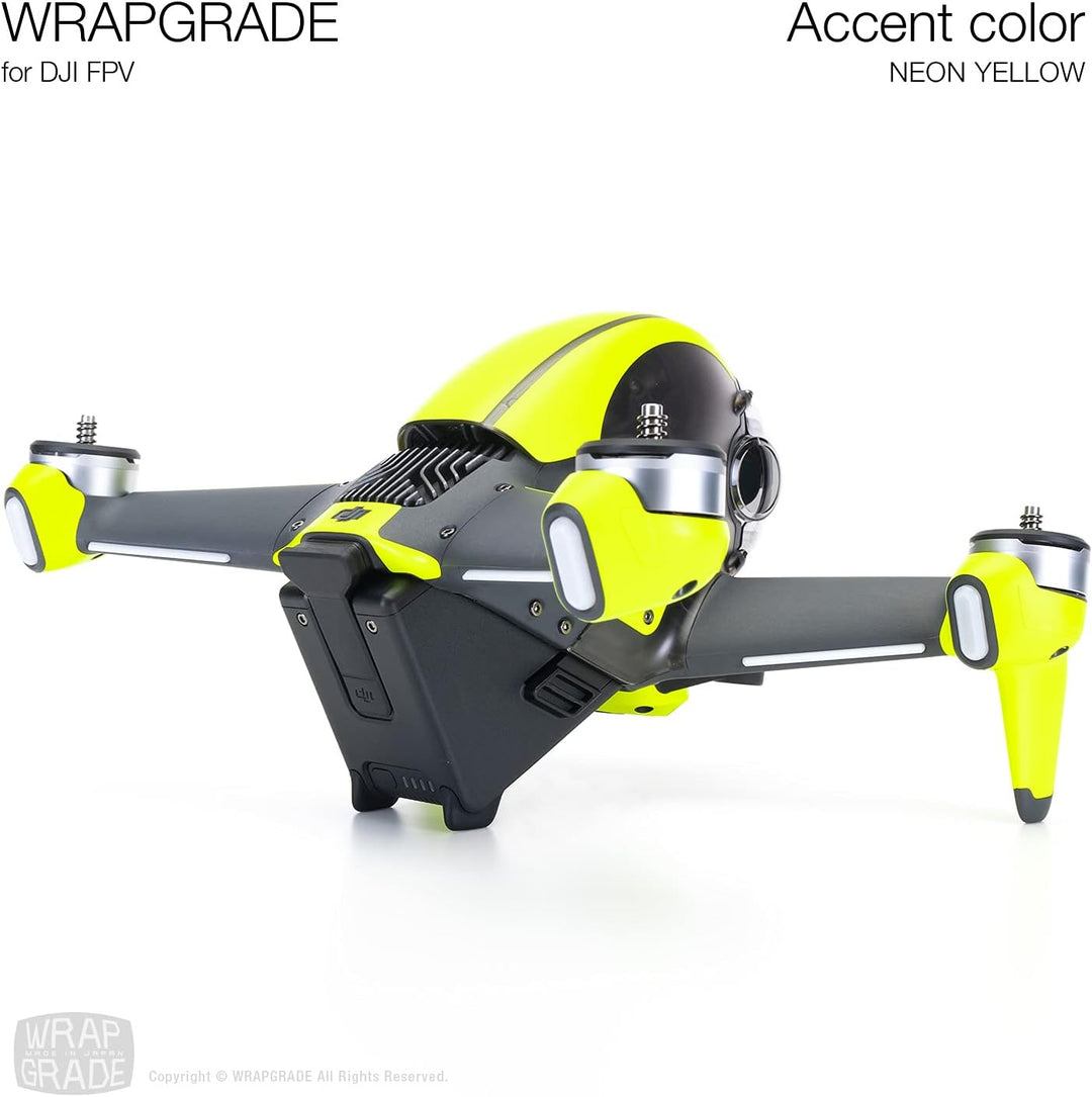 WRAPGRADE Skin Kompatibel mit DJI FPV | Accent Color (NEON YELLOW), Neon Yellow
