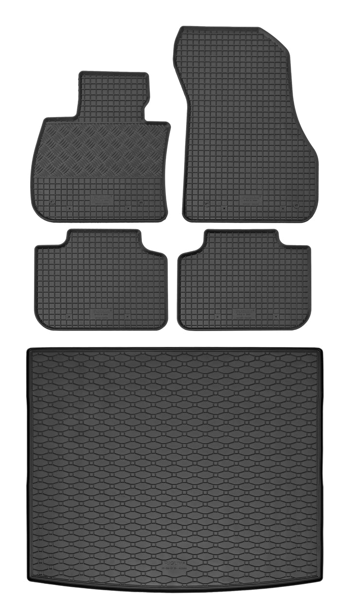 Passgenaue Kofferraumwanne und Gummifussmatten geeignet für BMW X1 F48 ab 2016 + Gurtschoner