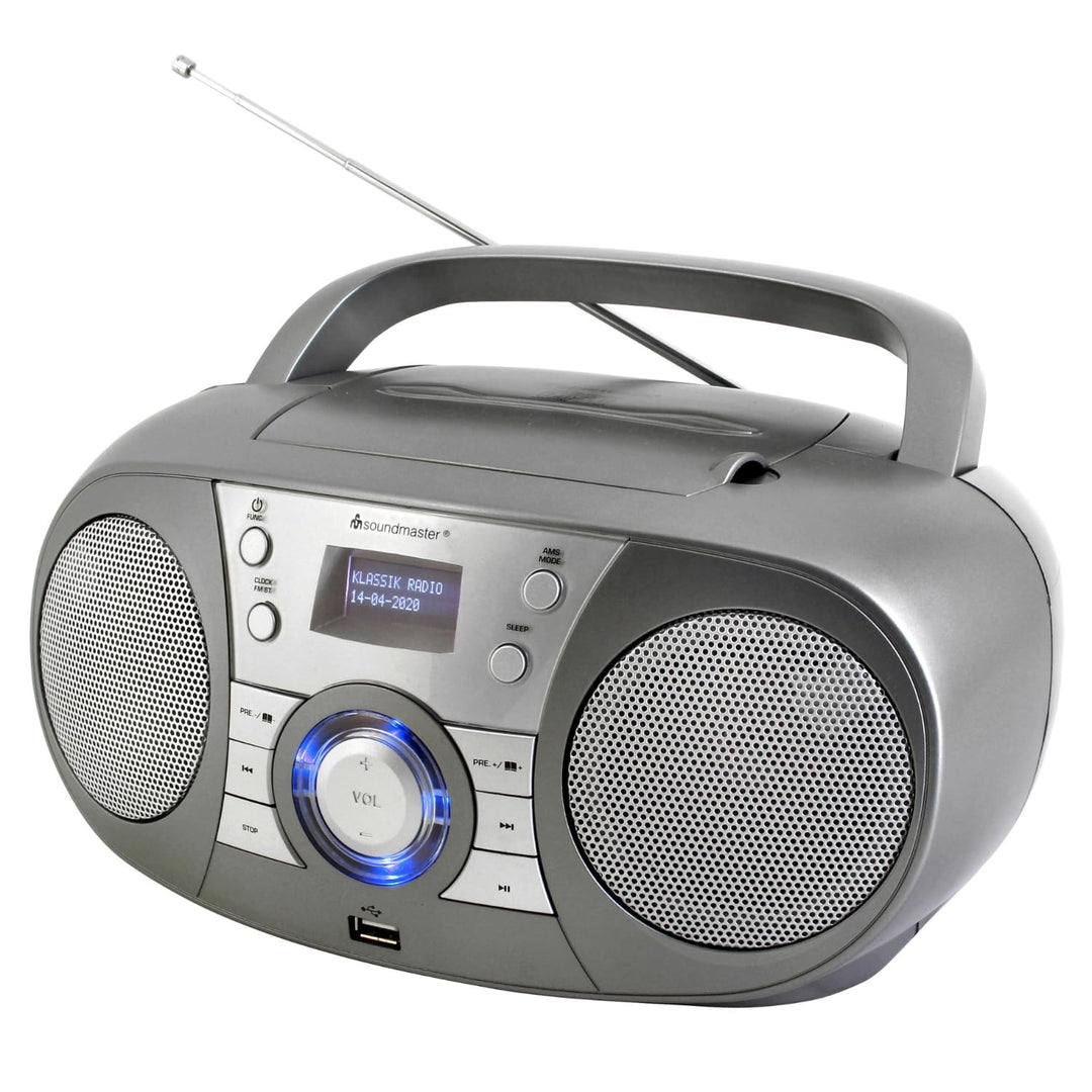Soundmaster SCD1800TI tragbares Digitalradio CD-Player DAB+ UKW-RDS USB AUX Bluetooth