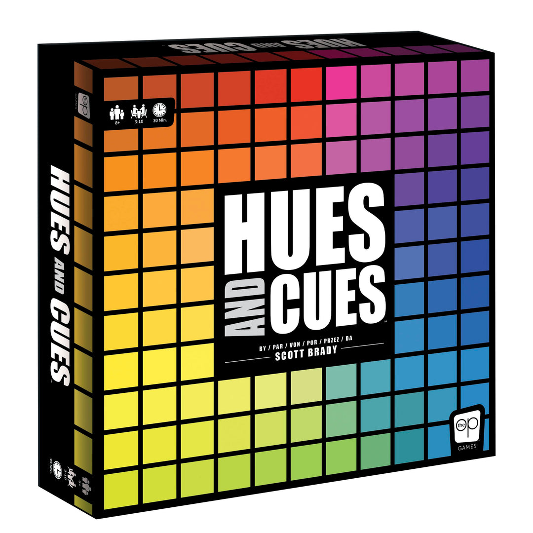The OP Usaopoly | Hues and Cues Multilingual Brettspiel in Deutsch für die Ganze Familie | Partyspie