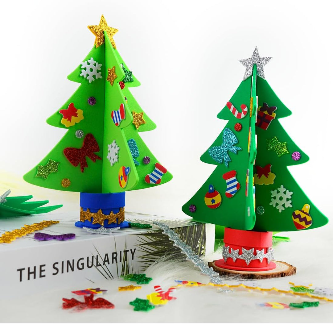 6 Stück Weihnachtsbaum Bastelset, Weihnachtsdeko Basteln Kinder, Kreative Bastelset Weihnachten Kind