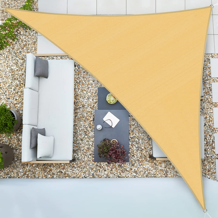 Duerer Sonnensegel Dreieckig Sonnenschutz Garten 5 x 5 x 5M, 95% UV-Blockierung, 185GSM Dichte Cool