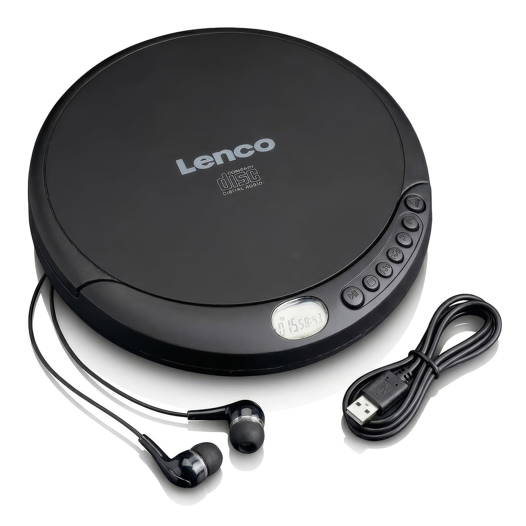 Lenco CD-010 - Tragbarer CD-Player Walkman - Diskman - CD Walkman - Mit Kopfhörern und Micro USB Lad
