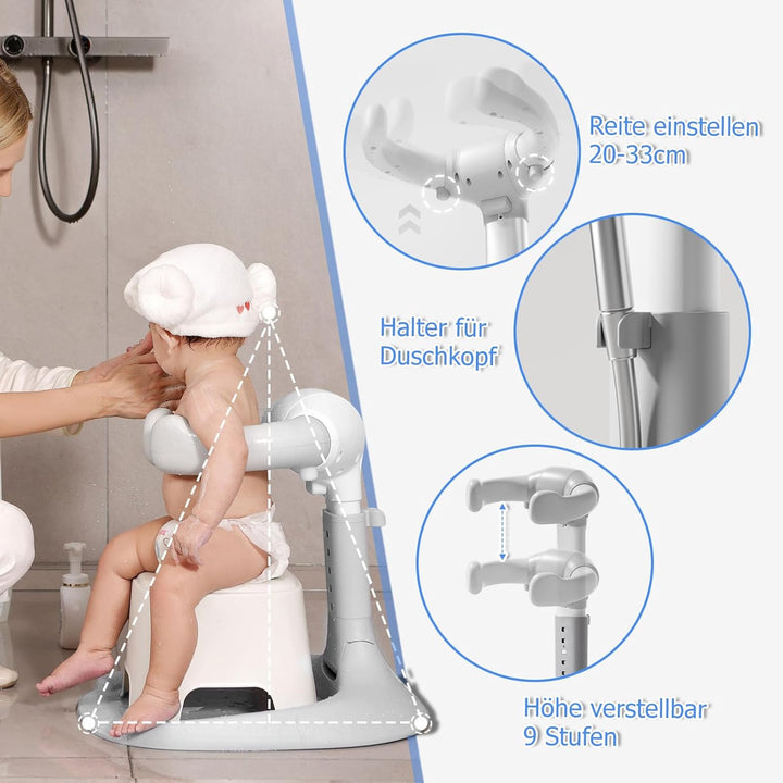 Baby Dusche Ständer – Einstellbarer Baby Shower Stand Support mit AntiRutsch-Basis,Einstellbarer Dus