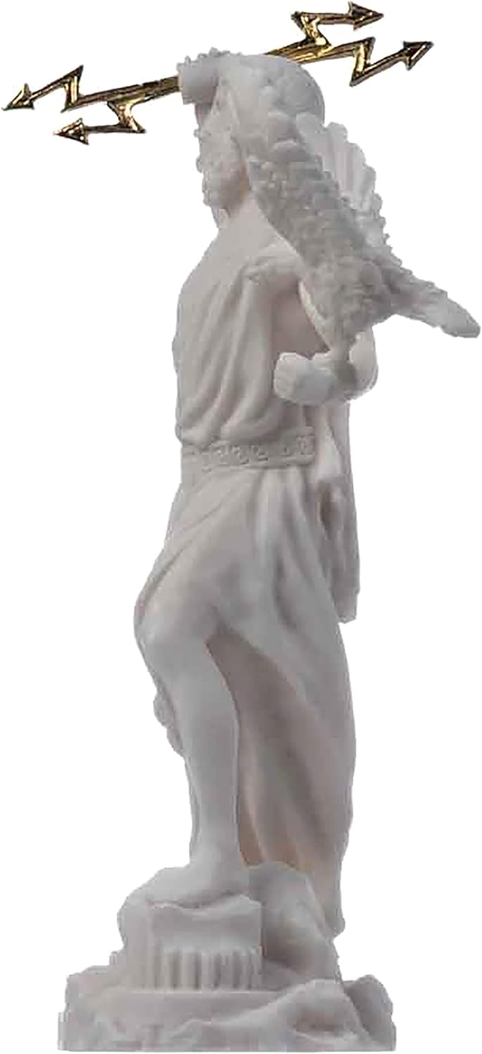 Zeus griechischer Gott Jupiter Donner Statue Figur Alabaster 18 cm