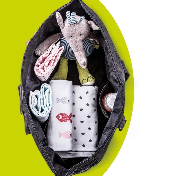 Hauck Care Me Grosse Multifunktionale Wickeltasche inklusive Wickel-Unterlage, Isolierter Flaschenha