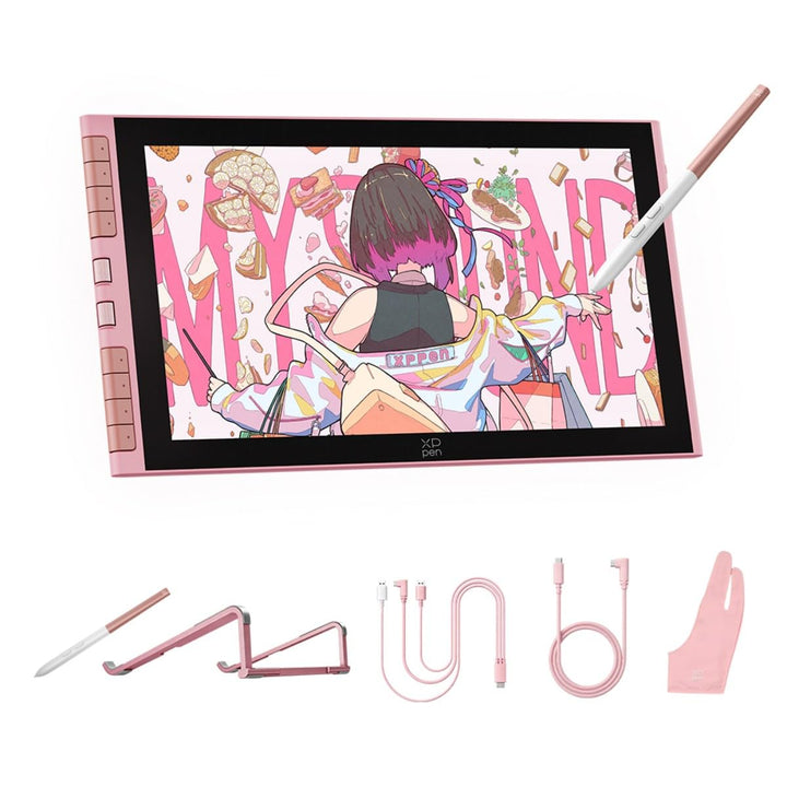 XPPen Artist 12 3rd Zeichentablet mit 11,9 Zoll Display Rosa | X4 Smart Chip Stift, 16384 Druckstufe