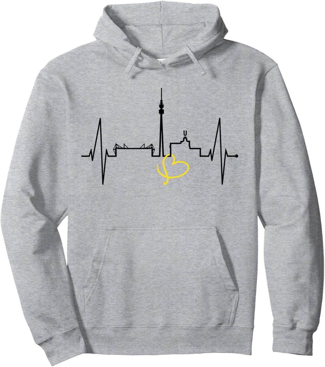 Dortmund Herzschlag Skyline Puls Ruhrpott Stadion Dortmunder Pullover Hoodie