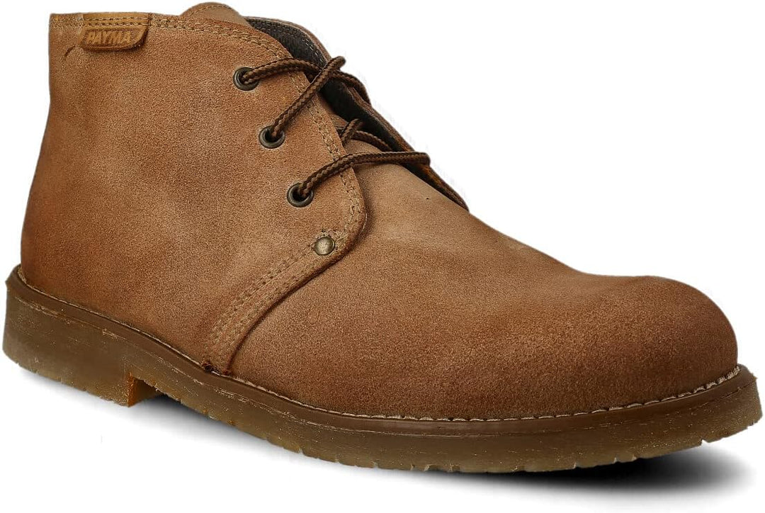 PAYMA - Rustikale Safari Leder und Nobuk Stiefel für Herren. Chukka Boot Schuhe Casual, Outdoor und