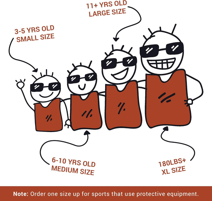 Sporttrikot für Kinder, Junioren und Erwachsene (12er Pack) Perfekt für Basketball, American Footbal