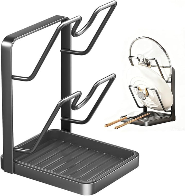 FARYODI Topfdeckel Organizer, Deckelhalter, Topfdeckelhalter mit Abnehmbarer Tropfschale, Platzspare