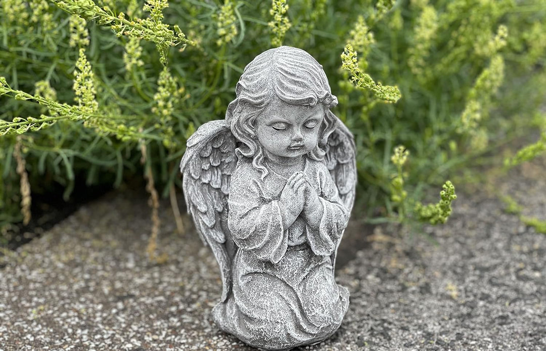 Stone and Style Steinfigur betender Engel kniend Steinguss frostfest wetterfest