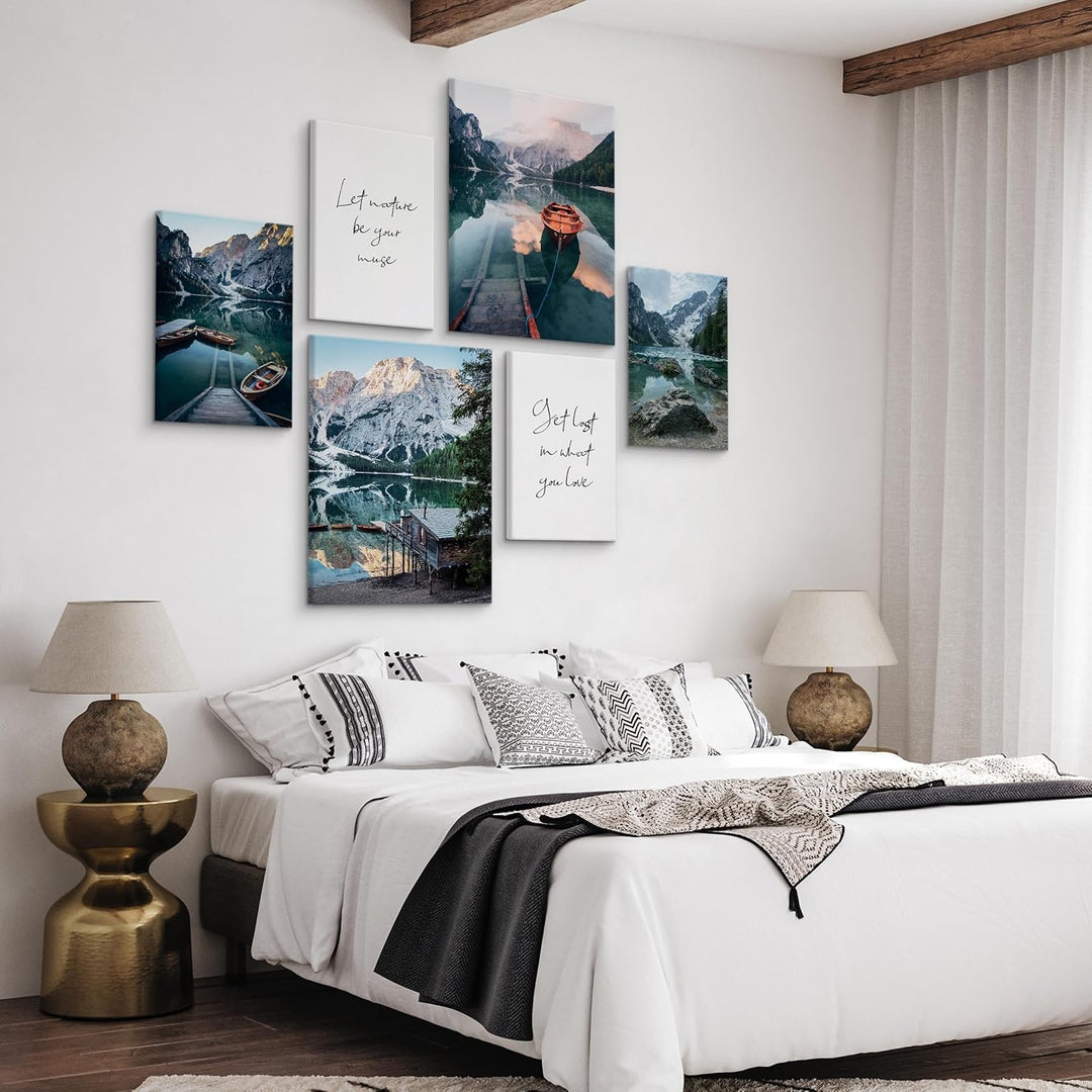 Muralo - Wandbilder Set - Leinwand Bilder Set Aufhängefertig - Bilder für Wohnzimmer Schlafzimmer -