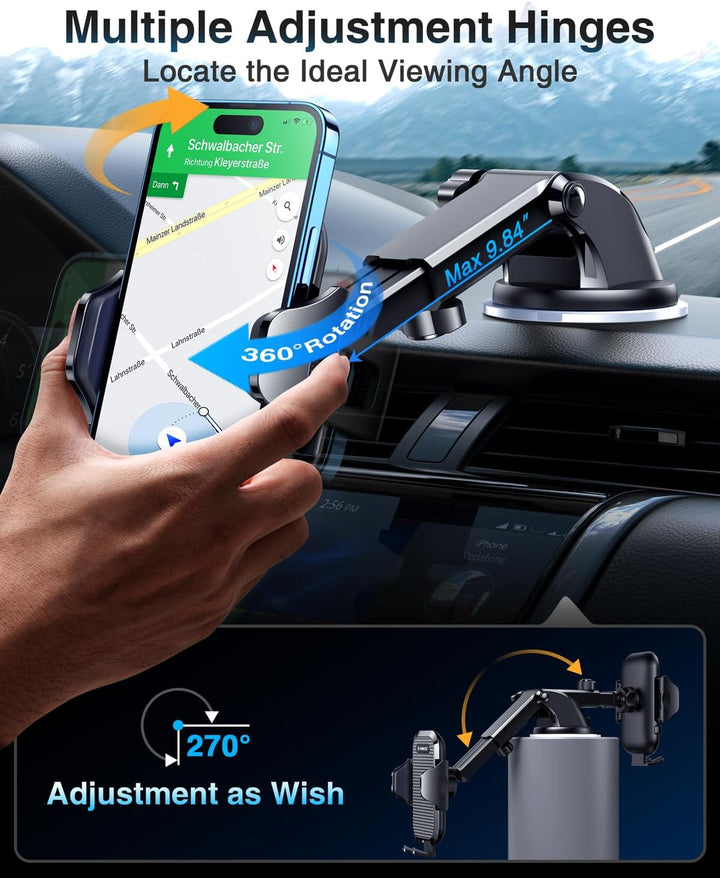 VANMASS Handy Halterung Auto 2024 Neuste Farbe Armeegrün 4 in 1 Handyhalter für Auto Saugnapf & Lüft