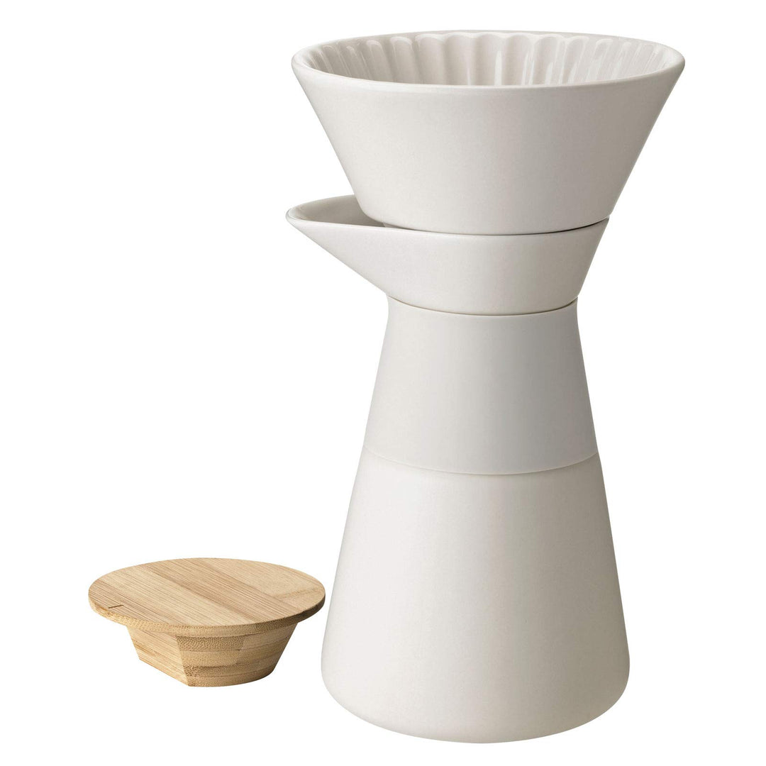 Stelton Kaffeefilterkanne, Stein, Sand, H 23,5cm/Ø 14cm/0,6L/Griff aus