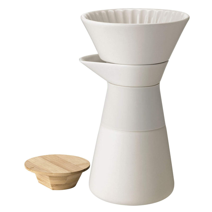 Stelton Kaffeefilterkanne, Stein, Sand, H 23,5cm/Ø 14cm/0,6L/Griff aus