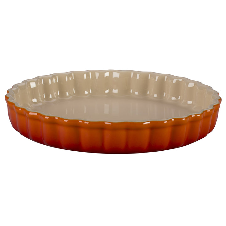 LE CREUSET Stoneware Fluted Flan Dish, 24 cm - Volcanic 24 cm Ofenrot, 24 cm Ofenrot