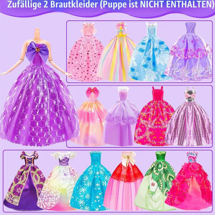 108 Stück Kleidung und Zubehör mit kleiderschrank für Puppen 29cm und 11,5 Zoll Beinhaltet Hochzeits