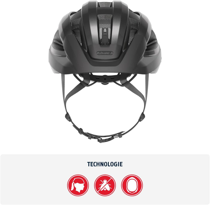 ABUS Rennradhelm Macator - sportiver Fahrradhelm für Einsteiger - auch für Zopfträger/-innen - für D