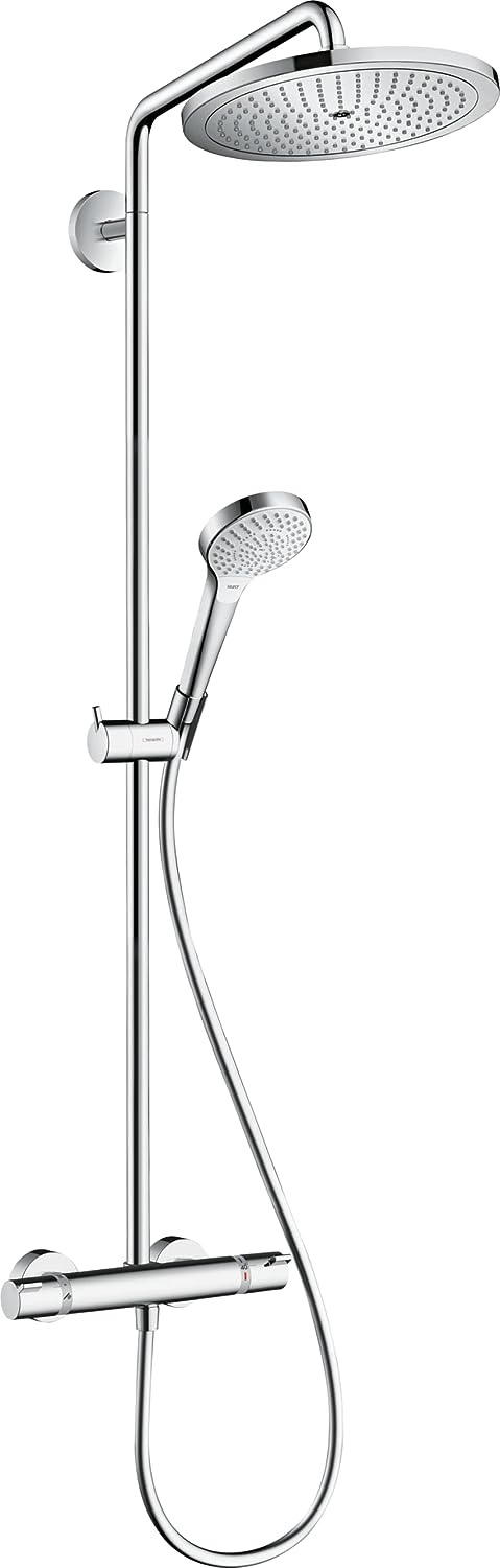 hansgrohe Croma Select 280 Air wassersparendes Duschysytem, 4 Strahlarten, Chrom wassersparend mit B