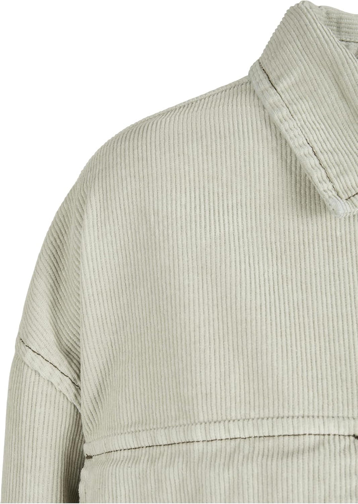 Urban Classics Damen Ladies Long Corduroy Overshirt 3XL Softsalvia, 3XL Softsalvia