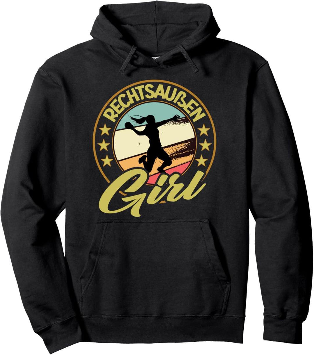 Vintage Handball Design für Rechtsaussen Handballerin Pullover Hoodie