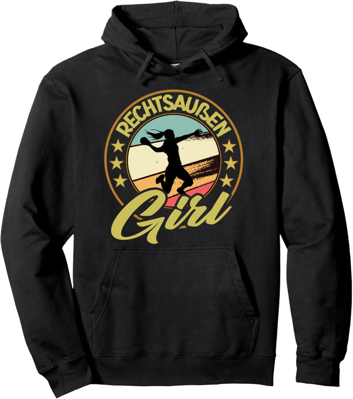 Vintage Handball Design für Rechtsaussen Handballerin Pullover Hoodie
